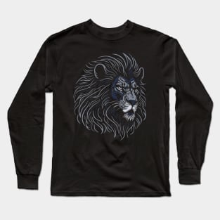 Majestic Lion Head - night Long Sleeve T-Shirt